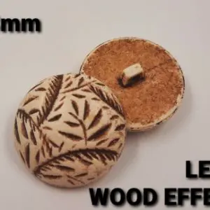 Wood Effect Leaf Design Button