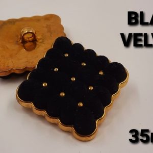 Vintage Button BLACK VELVET
