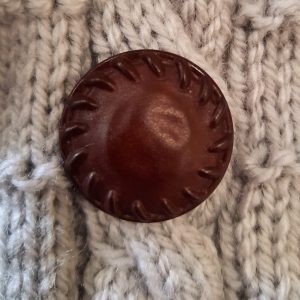 Leather - imitation button brown
