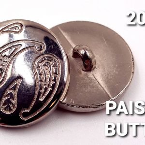 Silver Paisley Button