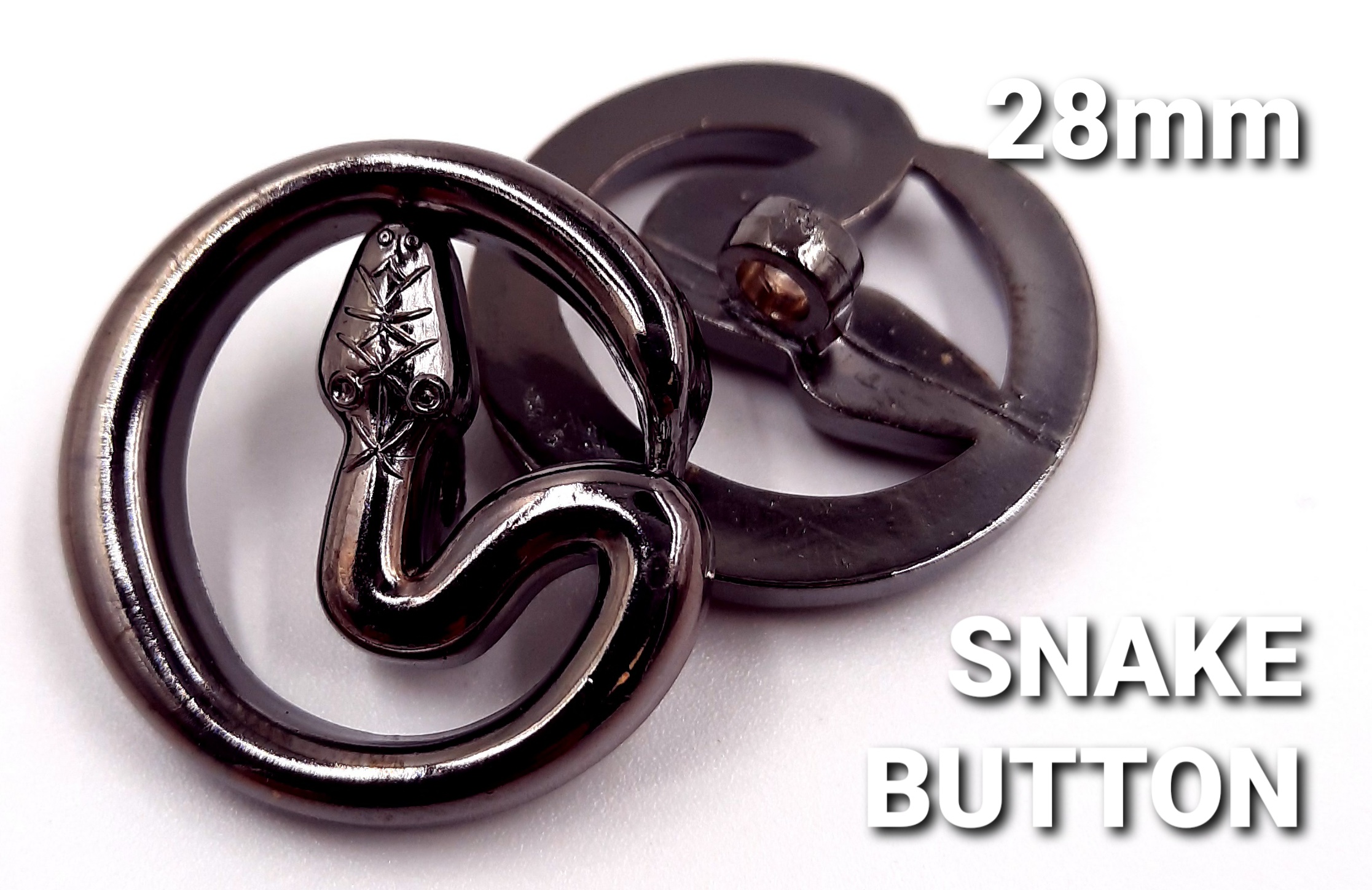 Metal Effect Snake Design Button