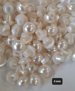 Pearl Button 8mm Ivory self-shank