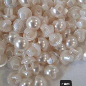 Pearl Button 8mm Ivory self-shank