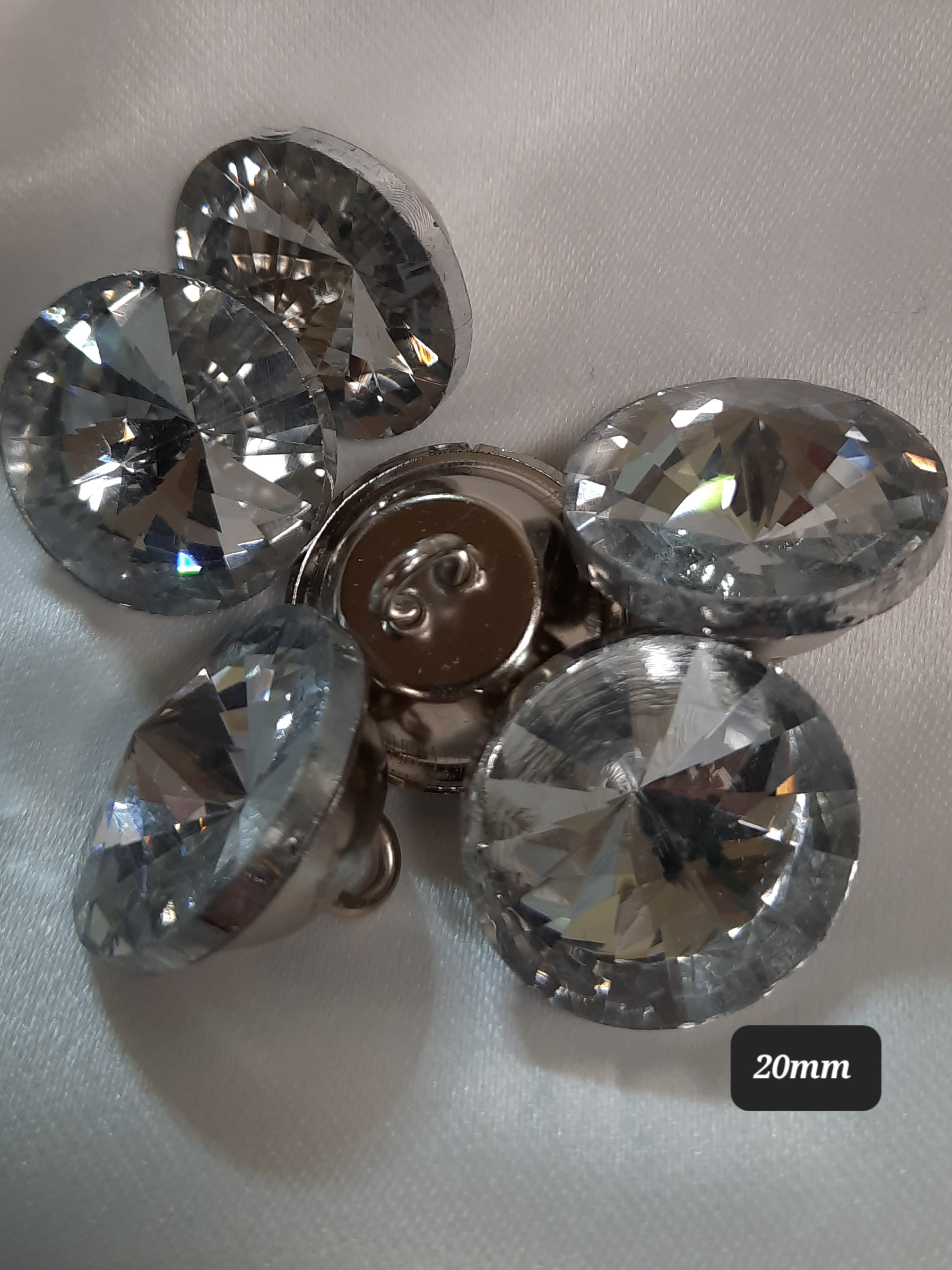 Metal Crystal Diamante Rhinestone Buttons