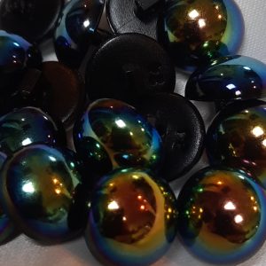 Dome Shape Black Iridescent Button (Two sizes)