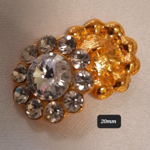 Diamante button , gold with classic cluster