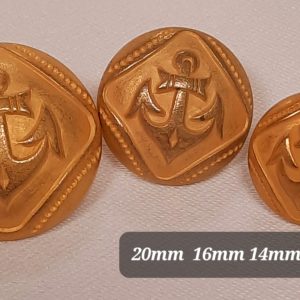 Blazer Button Gold Nautical Anchor Design