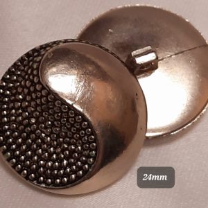 Metal Silver Yin and Yang design button
