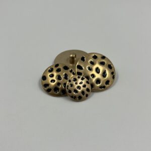 Coat button gold metal with fun Leopard design, with shank, in three sizes