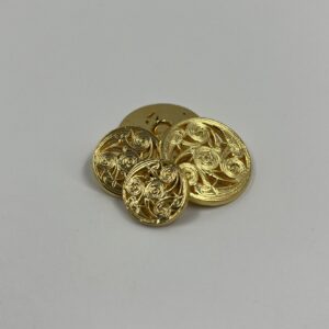 Coat Button resin gold metal effect with lovely swirl design , Limited.