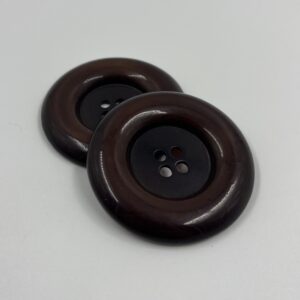 Coat button concaved design, dark brown