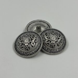 Blaze button, pewter with lion & unicorn crest