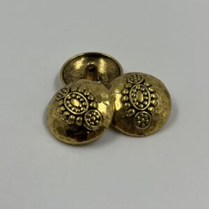 Blazer button, metal gold colour, with embossed Inca design