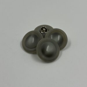 Coat button, disc shaped, grey colour