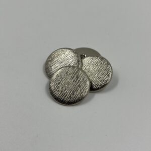 blazer button, metal, silver with scratched effect surface