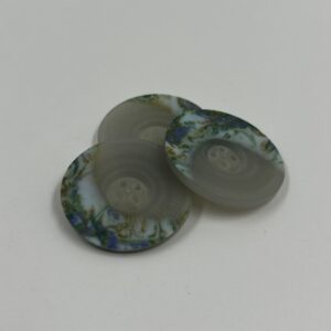 Coat button, resin semi transparent with gorgeous multi coloured marbling