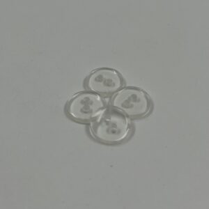 Shirt button, transparent, two hole