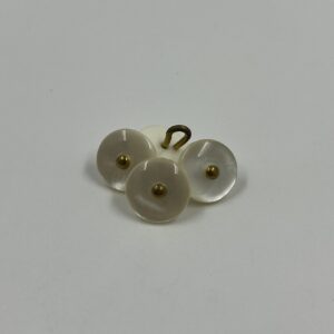 Shirt button, pearl style with brass effect insert and shank, 12mm