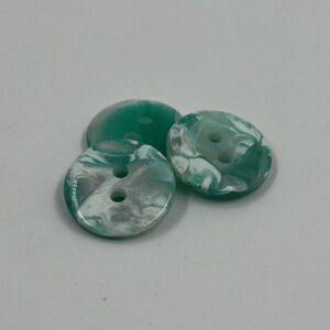 Shirt button, white/green marbling colour