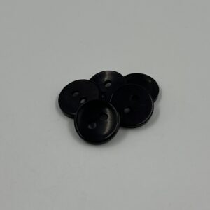 Shirt button, resin, black