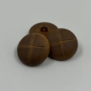 Aran button, imitation leather, med brown