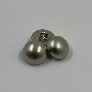 Shirt button, resin, silver dome effect