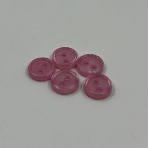 Shirt button, with raised rim, pink