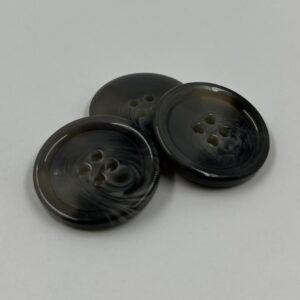 Coat button, resin, with multi grey marbling